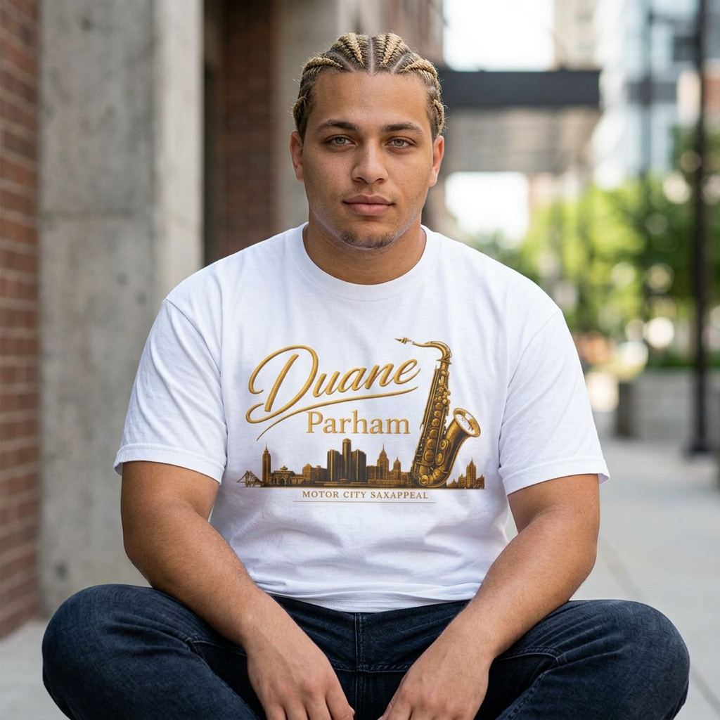 Duane Parham “Motor City Saxappeal” Heavyweight Vintage Jazz T-Shirt - Image 2